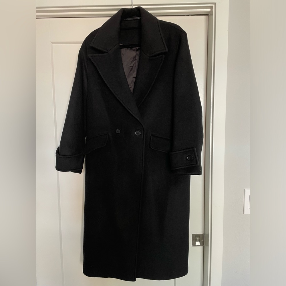 Allsaint Mabel Oversized Wool Blend Coat
Black
UK 12/US 8